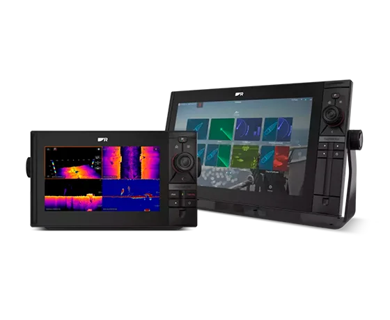 Axiom XL 16-inch chartplotter with multi-touch screen - Front View Axiom XL 24-inch chartplotter integrated with radar and sonar modules - Helm Installation Axiom XL chartplotter displaying LightHouse OS interface - User Interface Axiom XL with FLIR thermal camera support - Night Vision Enhancement Axiom XL chartplotter with HDMI input for remote PC display - Entertainment Setup