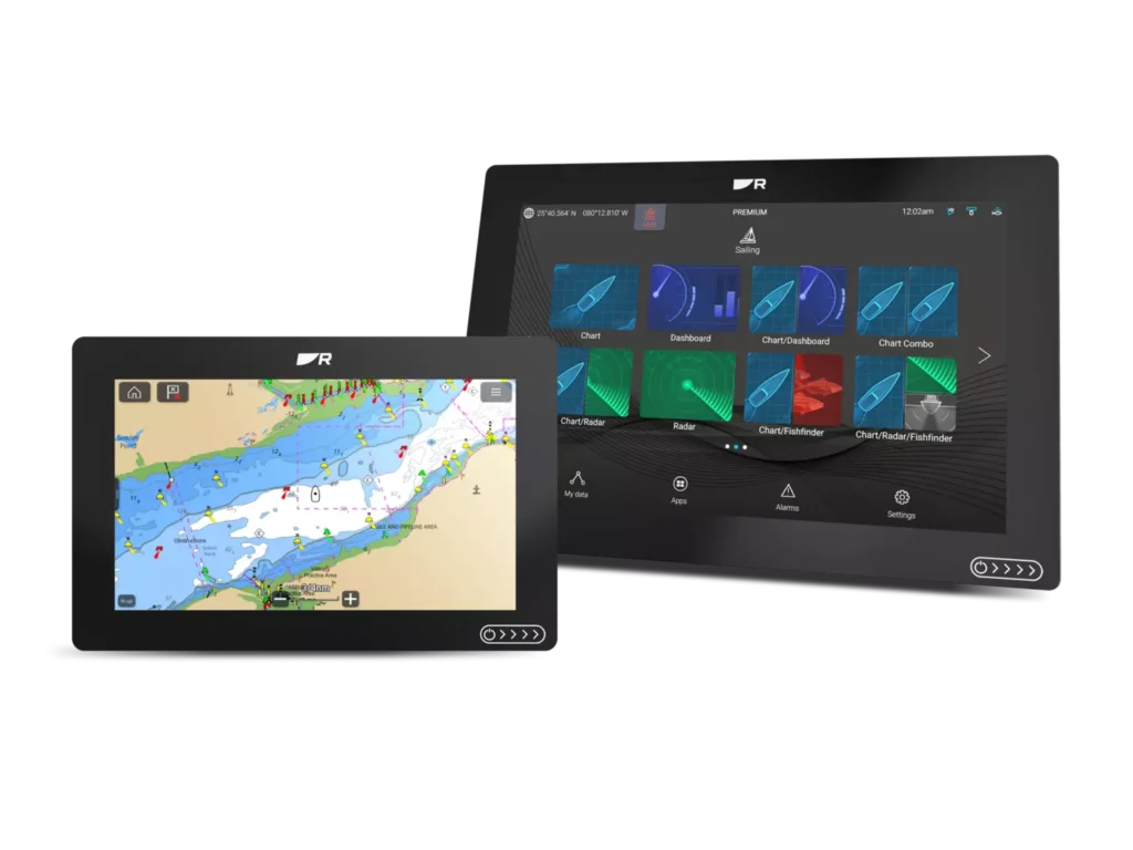 Axiom Plus Chartplotter displaying navigation charts - Advanced Touchscreen Interface